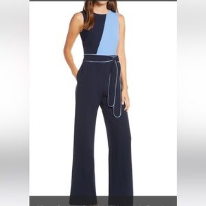 Vince Camuto Pink and Navy Sleeveless Jumpsuit